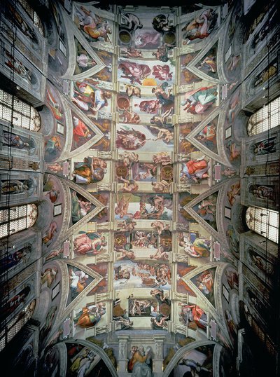 Sistine Chapel Ceiling (post restoration) by Michelangelo Buonarroti